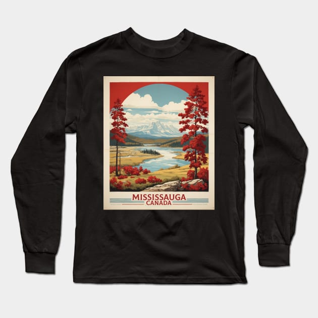 Mississauga Ontario Canada Vintage Poster Tourism Long Sleeve T-Shirt by TravelersGems